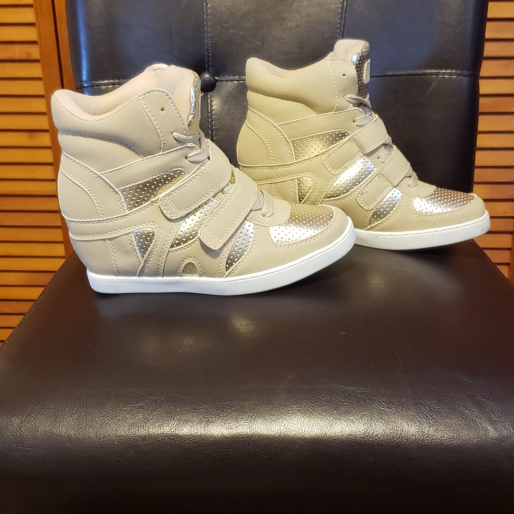 Gold Sneaker Wedges